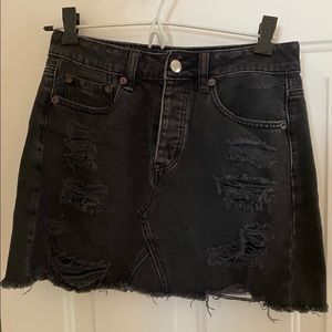 Black jean skirt